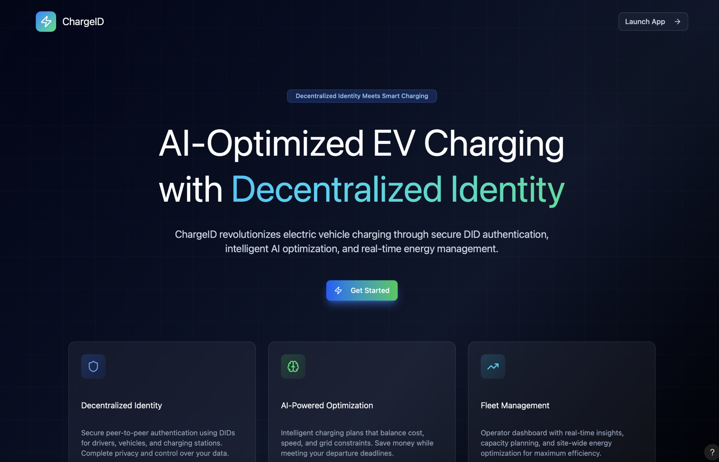 ChargeID – AI-Optimized EV Charging with Decentralized Identity
