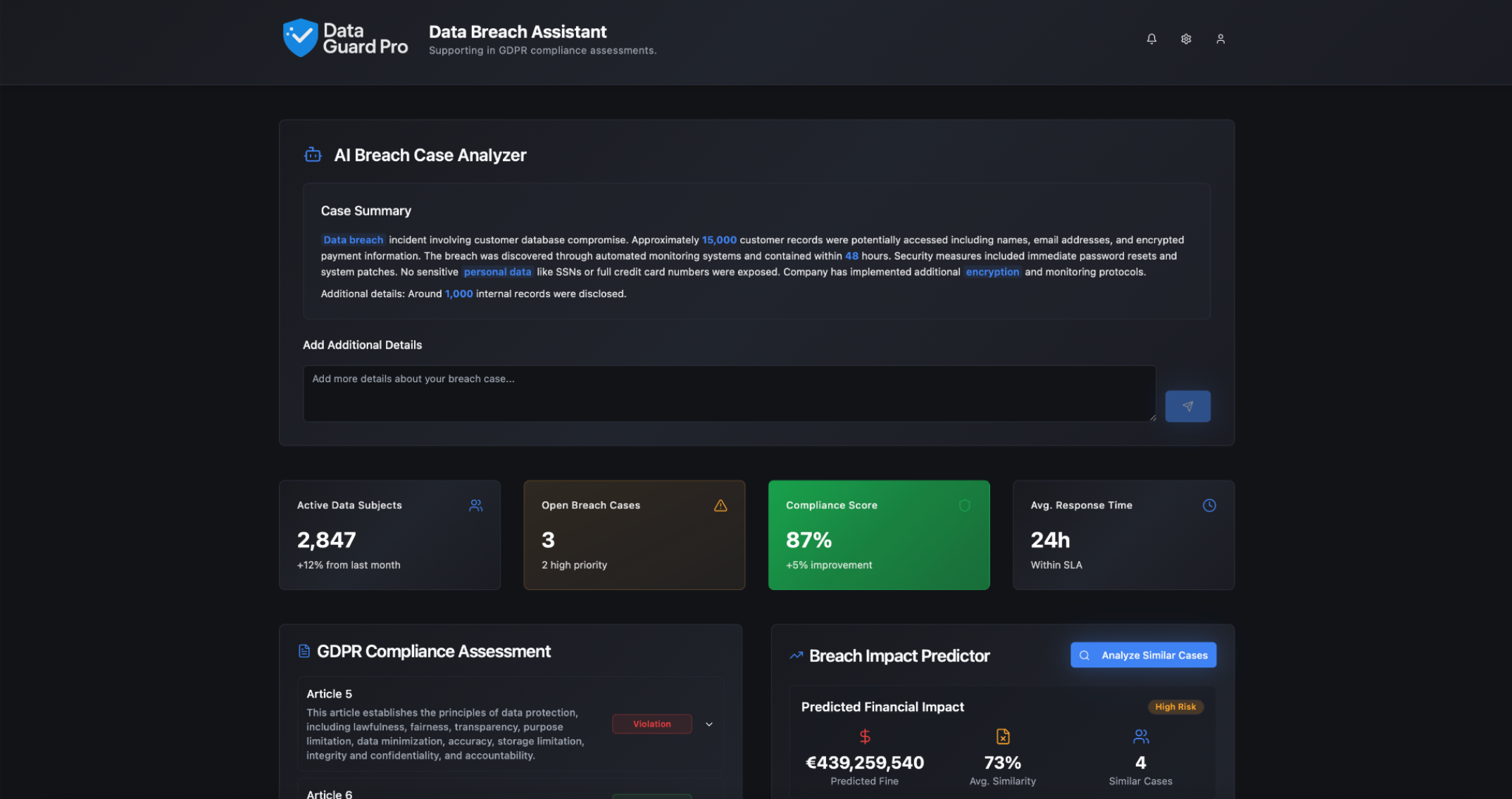 DataGuard Pro – AI-Powered Data Protection Compliance Assistant